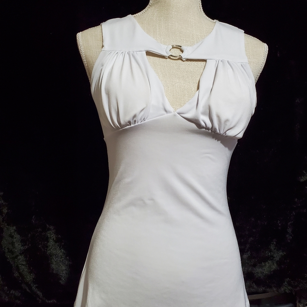 White low cut top